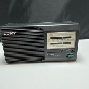 Vintage Sony FM/AM 2 BAND Radio‎ ICF-24 Portable 4 AA Batteries or Power Cord